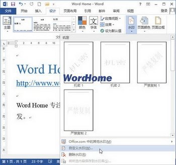 Word2013ĵвͼƬˮӡķ www.67xuexi.com