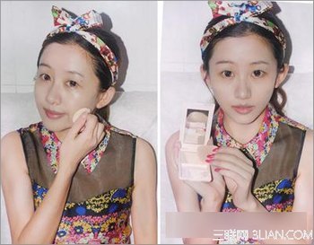 取粉定妆